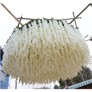 Tessuto moderno bianco soffitto artificiale <span class=keywords><strong>glicine</strong></span> fiori pendenti erba vite fiore Rattan <span class=keywords><strong>per</strong></span> festa di nozze evento decorazione - Product Image 2