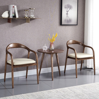 Fauteuil nordique en bois massif et cuir massif pour hommes, dossier simple, pour la maison