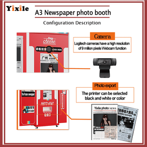Yixile en bois Vintage exclusif photomaton kiosque écran tactile Selfie photomaton impression instantanée photomaton Machine avec appareil photo - Product Image 2