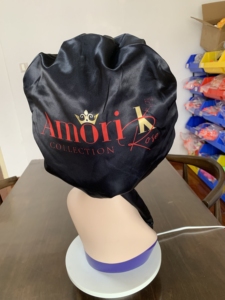 High Quality Custom Logo Printed Design Double Layer Soft Satin <b>Hair</b> <b>Bonnets</b> Tie Bands <b>for</b> Women With Low Price - Product Image 2