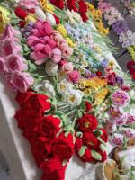 Vente en gros 2026, bouquet de roses et de lys en crochet fait main, 40 cm, fleurs artificielles en gros pour la Saint-Valentin, la fête des mères