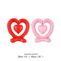 Ballon en aluminium en forme de cœur creux rose et rouge pour la Saint-Valentin, décoration de fête, proposition de mariage, décoration festive