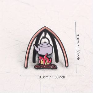 Campfire Catalyst Pin-Bouilloire rougeoyante avec dégradé de flamme dynamique et arc d'abri, bijoux d'aventure - Product Image 4