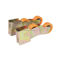 Roulettes double en acier au design moderne Cowell NA002, cadre en acier zingué, roue en nylon de 4 mm d'épaisseur, faible bruit, utilisation extérieure, 2 roulettes pour porte