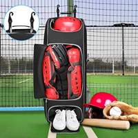 Sac de voyage à roulettes personnalisé pour baseball/softball, sac de sport à roulettes pour équipement de receveur, sac de sport à roulettes pour entraînement sportif