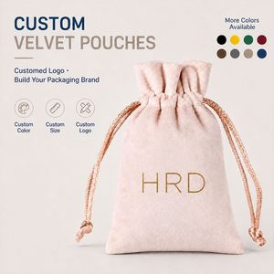 Pochette en velours personnalisée avec logo, sac à bijoux en flanelle hollandaise, fermeture à cordon, emballage cadeau, fermeture à ruban - Product Image 4