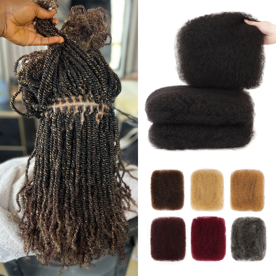 vast Human Hair Extensions Vendor Unprocessed 100% Virgin Cuticle Aligned Raw Indian Human Hair Afro Kinky Bulk for Mini Twist