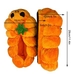 Chaussons d'intérieur LK Fashion Halloween Pumpkin Demon pour femmes, mignons, en peluche, pantoufles Pumpkin Demon pour Halloween, pour la maison - Product Image 2