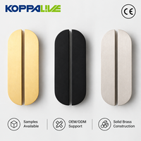 Koppalive Laiton demi-lune ronde armoire porte tiroir poignée de tirage noir nickel brossé demi-cercle poignées de placard