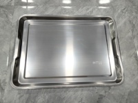 Plateau rectangulaire en acier inoxydable 410, plateau de service en métal, plateau de cuisson pour la cuisine, pour restaurant et usage domestique