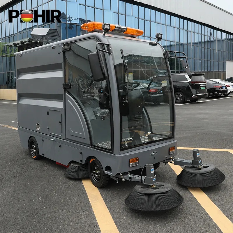 Best Selling Full Closed Automatic Industrial Ride On Electric Road Sweeper Truck With Ce Certificate For Sale