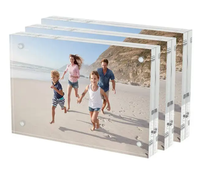 Cadre photo en acrylique transparent festonné, taille personnalisable, cadre photo magnétique transparent autoportant pour table – Offre spéciale
