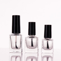 Flacons de vernis à ongles en verre blanc brillant de 5 ml, forme ronde-carrée (Petit ensemble vide transparent pour vernis gel) - Vente en gros