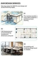 Bureau de direction moderne en verre, poste de travail informatique, mobilier high-tech pour espace de travail d'entreprise