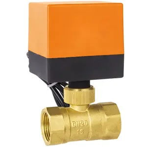Electric two ways hydraulic solenoid brass ball valve