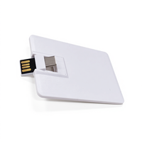 Clé USB Carte de Crédit Double Interface Type C USB 2.0 Personnalisable avec Logo Entièrement Imprimé Clé USB Carte de Visite 4 Go 8 Go 16 Go 32 Go