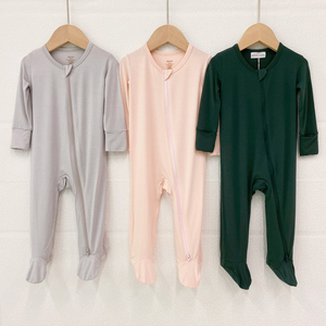 Pelele de algodón orgánico con cremallera para bebé, <span class=keywords><strong>ropa</strong></span> con logotipo personalizado, estampado de <span class=keywords><strong>etiqueta</strong></span>, fabricante, venta al <span class=keywords><strong>por</strong></span> <span class=keywords><strong>mayor</strong></span> - Product Image 6