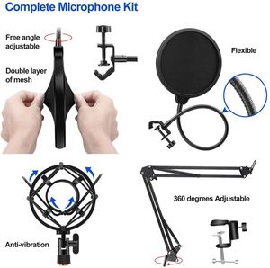 Professional Microphones Accessories Microphone Pour De Batterie Kit Microphone, Arm And Antipop - Product Image 3