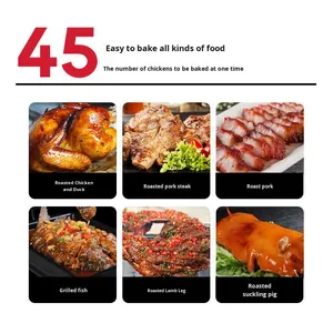 Rôtissoire Électrique Commerciale en Acier Inoxydable à Gaz avec Broches Rotatives Automatiques pour Poulet, Canard, Poisson, Viande - 3, 6, 9 Broches - Product Image 2