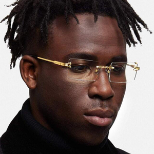 Прямоугольные солнцезащитные очки, винтажные прямоугольные солнцезащитные очки с индивидуальным логотипом, прямоугольные мужские солнцезащитные очки без оправы - Product Image 1