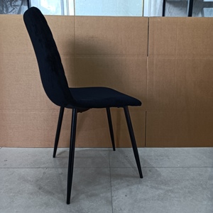 Grande Table à Manger Effet Bois Marron 6 Chaises Pesaro Velours Pieds Noirs DE 4 CHAISES <span class=keywords><strong>LEO</strong></span> VELOURS BROSSÉ BLEU - Product Image 4