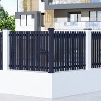 Valla de Privacidad de Aluminio Negro de 6 Pies, Ecológica, Resistente a la Oxidación, con Recubrimiento en Polvo, para Jardín y Exteriores