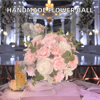 Boule de fleurs artificielles en soie rose personnalisée de 30 cm à 80 cm pour centre de table de mariage, décoration de mariage
