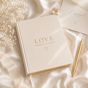 Agenda de Boda Personalizada LABON, Diario Guía de Planificación de Bodas, Cuero Vegano Blanco, Organizador de Regalos de Compromiso, Cuaderno de Papelería Nupcial de Lujo - Product Image 1