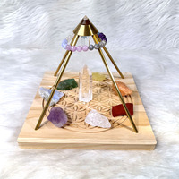 Nouveau Design pierre précieuse de guérison Fengshui bricolage sphère clair Quartz Point pyramide réseau d'énergie pour la décoration de la maison