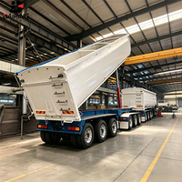 Trailer Semi Baja Tipper Belakang Ganda Standar ADR Australia 3+3 As Roda untuk Transportasi Bijih Pasir 80 T