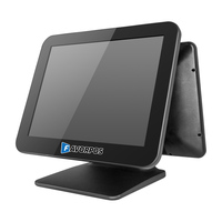 Terminal POS Lipat Windows Layar Sentuh Kapasitif 10 Titik 128GB SSD Mesin Kasir Dudukan Aluminium yang Dapat Disesuaikan 15 Inci