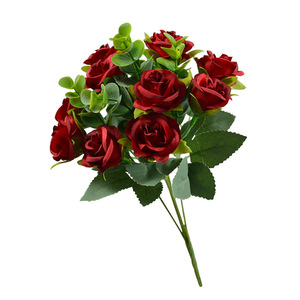 Bouquet di Rose a Forma di Moneta, Composizione Floreale Artigianale in Seta, Decorazione per Sposa, <span class=keywords><strong>Sala</strong></span> Matrimoni e Tavolo da Pranzo - Product Image 6