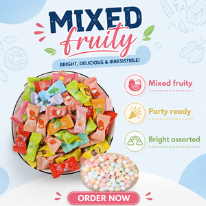 Mentas sin Azúcar con Sabor a Frutas Mixtas y Vitamina C, Refrescantes del Aliento, Envueltas Individualmente, Dulces para Hospitalidad, Venta al por Mayor - Product Image 2