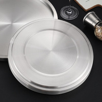 Plaques de service commerciales en acier inoxydable 304 pour bœuf, à fond plat, style coréen, épaissies, pour hot pot et barbecue, motif végétal