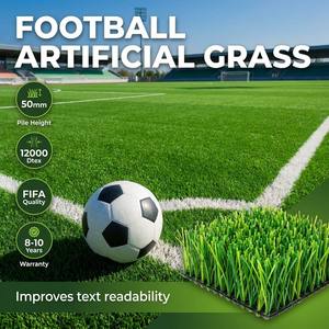 Césped Sintético para Fútbol de 50 mm y 12000 Dtex, Césped Artificial Resistente al Desgaste para Campos de Fútbol y Canchas de Futsal - Product Image 1
