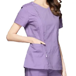 Ucuz Fabrika Fiyat kısa kollu üniforma hemşire ameliyat elbisesi Konnektörü uyumlu