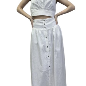 Ensemble blanc tendance en mélange lin-coton pour femme 2025 - Product Image 4