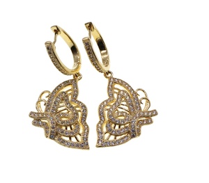 Femmes coréennes mode doux joker simple boucles d'oreilles vent doux givré alliage papillon boucles d'oreilles - Product Image 3