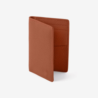 Dompet Kulit PU Bertekstur Pebble Grain Custom Logo Grosir, Penutup Paspor Lipat Dua, Tempat Kartu Kredit, ID, dan Uang Tunai Multi Slot
