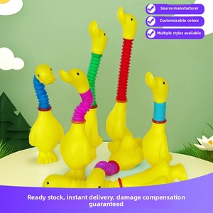 ส่งฟรี ของเล่นเป่าลมรูปเป็ดเหลืองแบบยืดหดได้ พร้อมเสียงหวีด บรรเทาความเครียด - Product Image 2