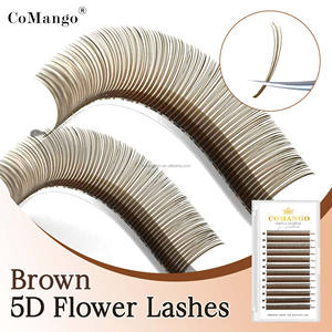 Extensions de cils 5D faites à la main, effet Mega <span class=keywords><strong>Wet</strong></span> Look, marron, 5D Flower God Comic Fairy Eyelashes <span class=keywords><strong>Angel</strong></span> Premade Fans - Product Image 5
