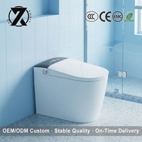 Siège de toilette intelligent à bidet intégré, à fixation au sol, avec chasse d'eau automatique par siphon, design moderne pour salle de bain WC - Offre Spéciale