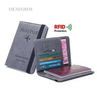 Superventas personalizado cuero genuino pareja liso pasaporte cubre titular organizador billetera familiar