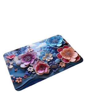 Tapis de bain 3D en diatomite florale à séchage rapide, absorbant l'eau, antidérapant, pour salle de bain - Product Image 5