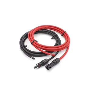 PNTECH official certification DC-0010AWG/6mm2 6.1m flexible solar cable solar extension wire used for connector XLPO XLPE
