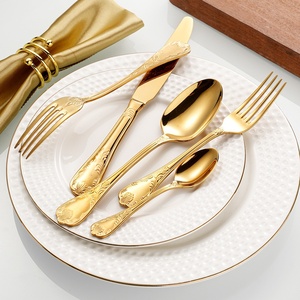 Juego de Cubiertos de Acero Inoxidable 304 de Lujo, Diseño Vintage Tallado, Tenedores para Cena y Postre, Cuchillos, Cucharas de Té, Cucharas para Ensalada - Product Image 3