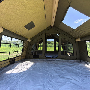 Tente de camping familiale gonflable en coton de couleur foncée, 18,16 mètres carrés, imperméable, quatre saisons - Product Image 5