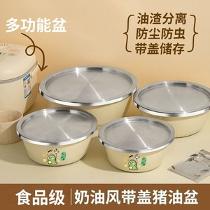 Conteneur de stockage alimentaire en acier inoxydable avec couvercle, rond, hermétique, adapté au réfrigérateur, pour usage domestique, 32 cm, 30 cm, 28 cm, 26 cm, 24 cm, 22 cm, 20 cm - Product Image 5