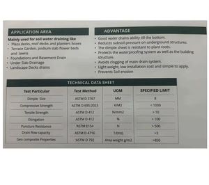 Feuille de drainage avec noyau en plastique alvéolé pour le toit, le jardin, le podium et les applications paysagères modernes Fournisseur indien - Product Image 3