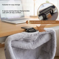 Lit pour animaux de compagnie robuste à double fixation sur bureau avec housse en tissu maillé respirant pour usage en intérieur et au bureau